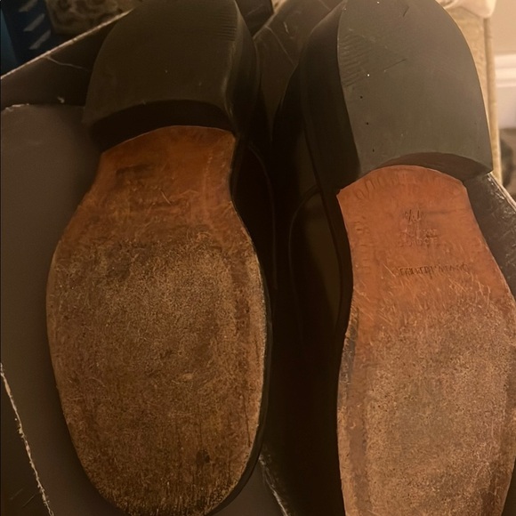 Banana Republic Oxford Black Leather Apron Round Toe Lace Up Shoes Italy - Picture 5 of 10